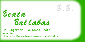 beata ballabas business card